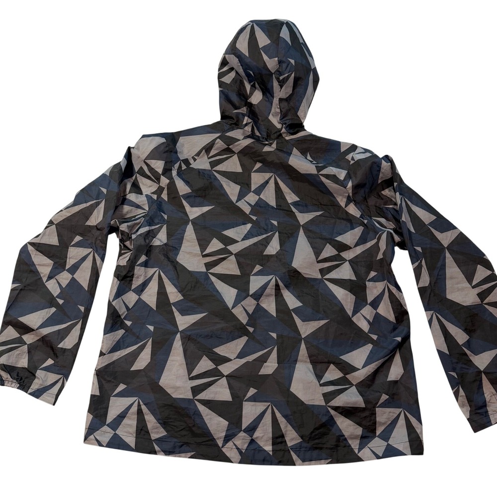 Kailas Mens Geometric Ripstop Hooded Windbreaker Jacket Grey Navy Black 3XL